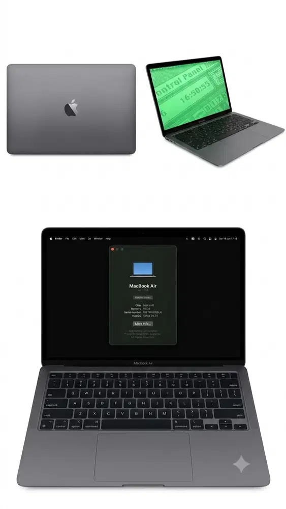 MacBook Air M1 2020 RAM 16GB / SSD 256GB - Space Gray - Resmi (Bekas P