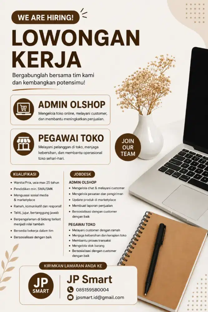 Admin Olshop dan Pegawai Toko