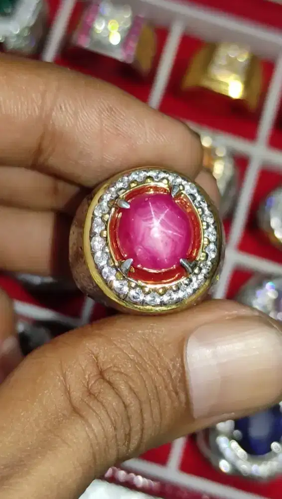 Natural Ruby Star Burma Ring Perak
