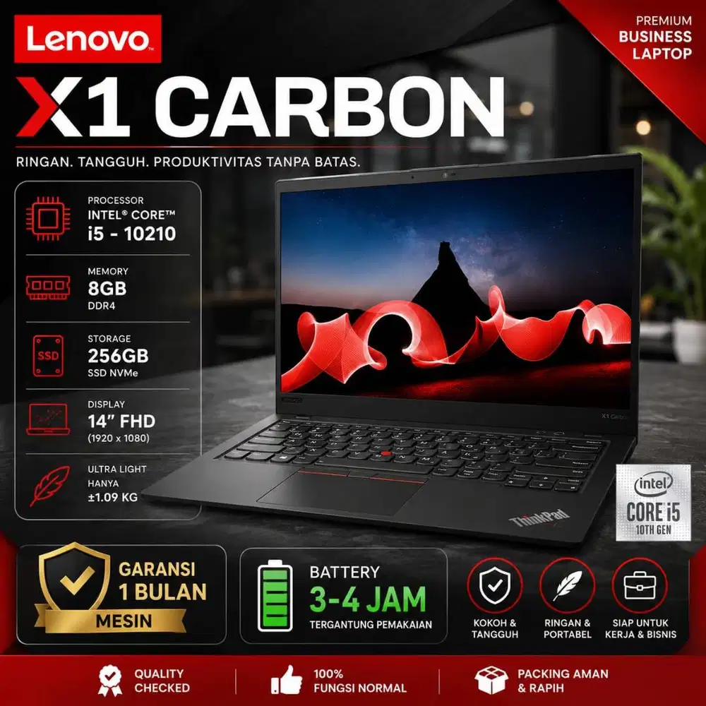 Laptop Lenovo Thinkpad X1 Carbon 8TH | I5 - 10210U Ram 8/256GB