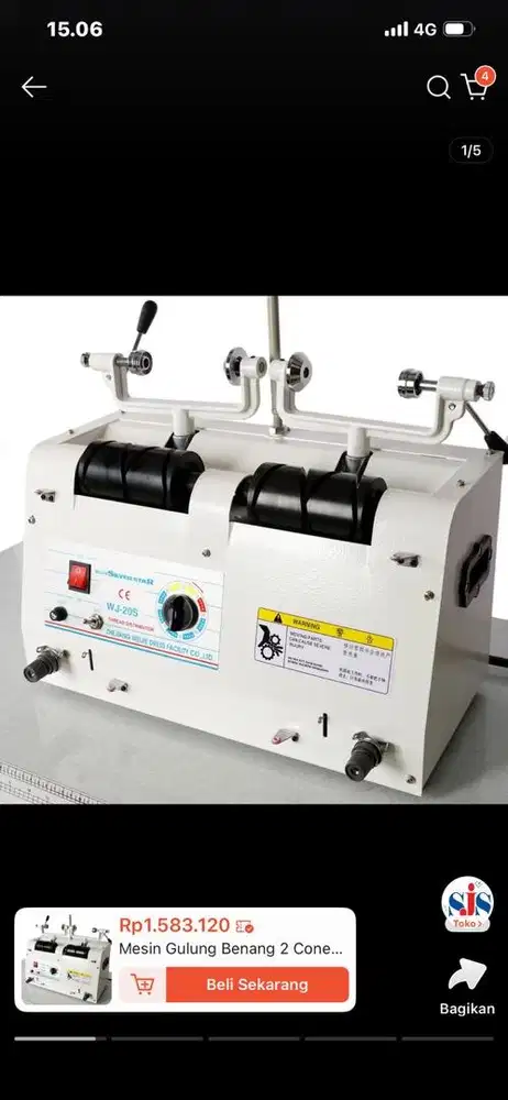 Mesin Gulung Benang 2 Cones Benang Thread Winder Machine WEIJIE WJ-20S