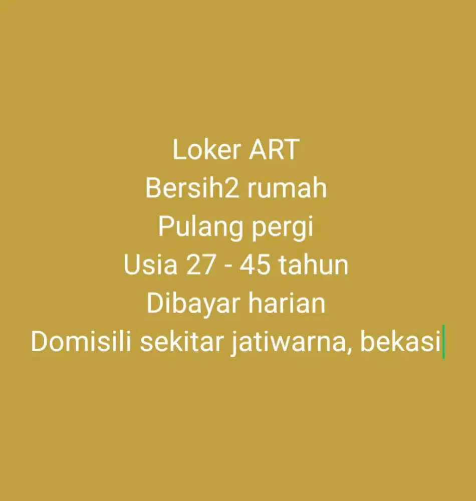 Dicari ART Harian