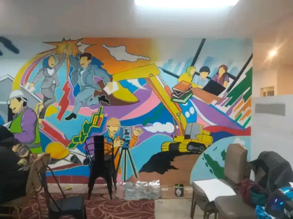jasa mural/lukisan dinding sekolah dan caffe