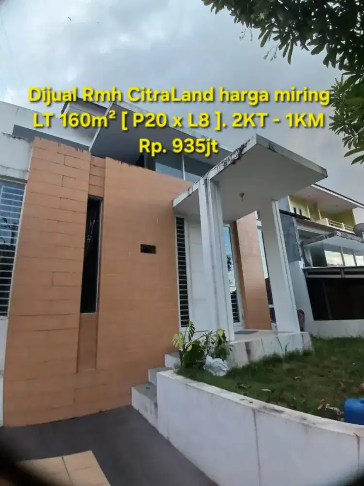 Dijual rumah CitraLand tanah luas kondisi baik lokasi mantap
