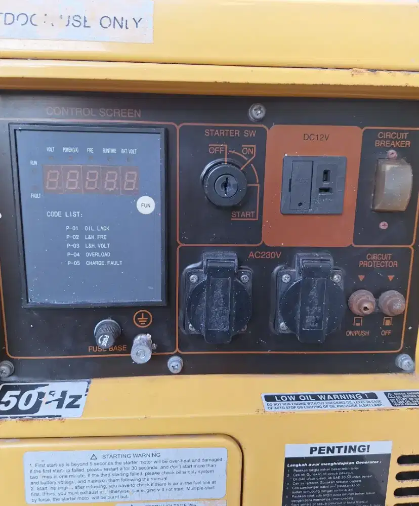 Genset Bekas Krisbow ±5500Watt 50Hz