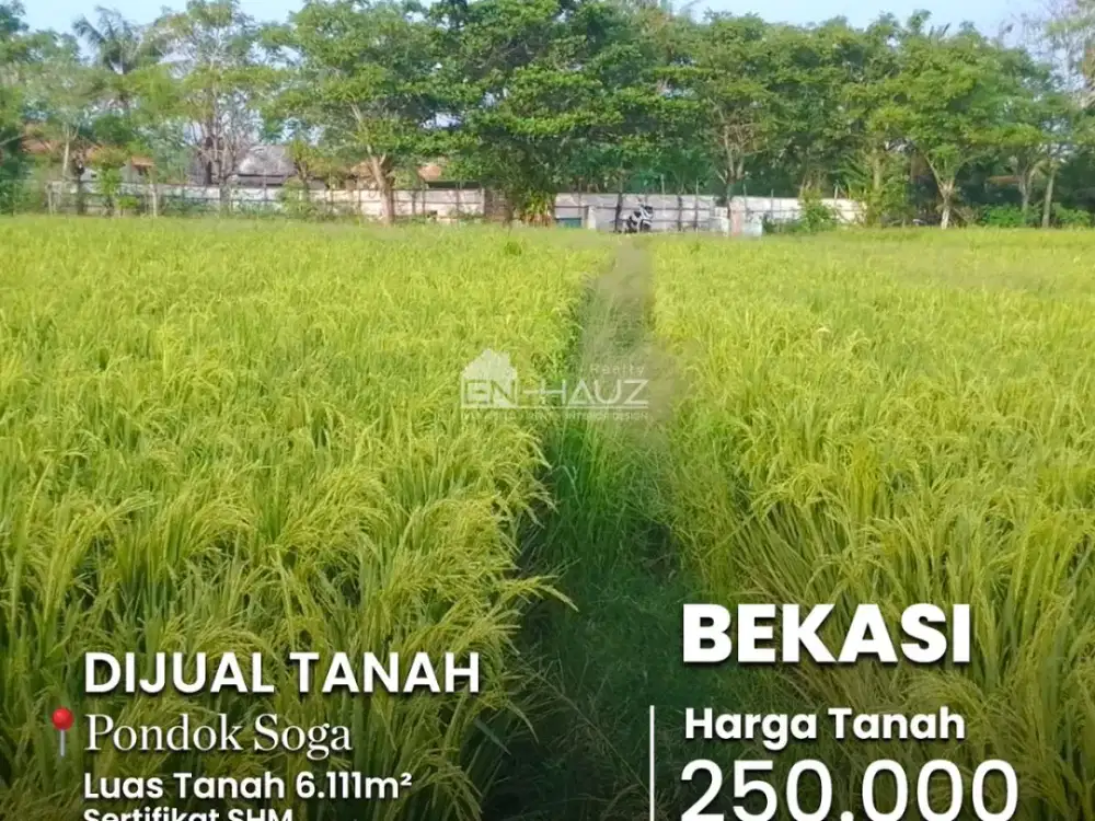 (RB) DIJUAL TANAH PONDOK SOGA, BEKASI
