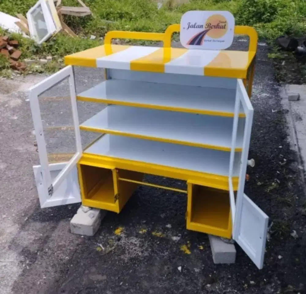 DIJUAL!! GEROBAK ETALASE ROTI MOTOR.