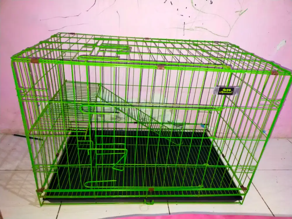 Kandang kucing tingkat jumbo ukuran P.76cm x L.46cm x T.50 cm