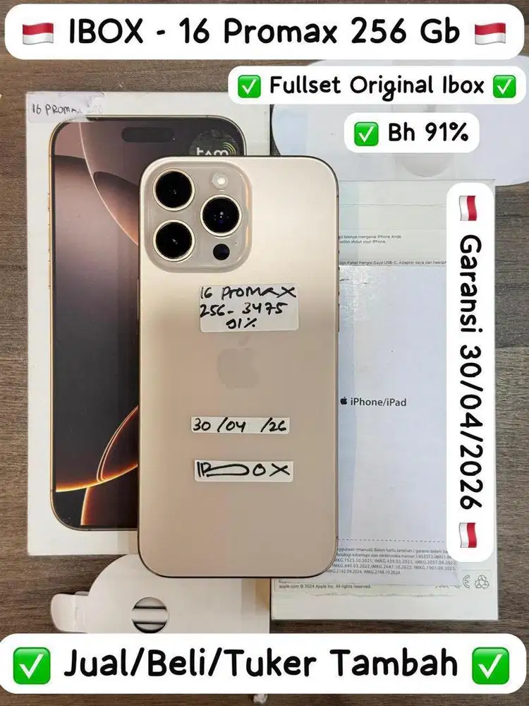 Iphone 16 Promax 256 Gb Desert Titanium Resmi ibox