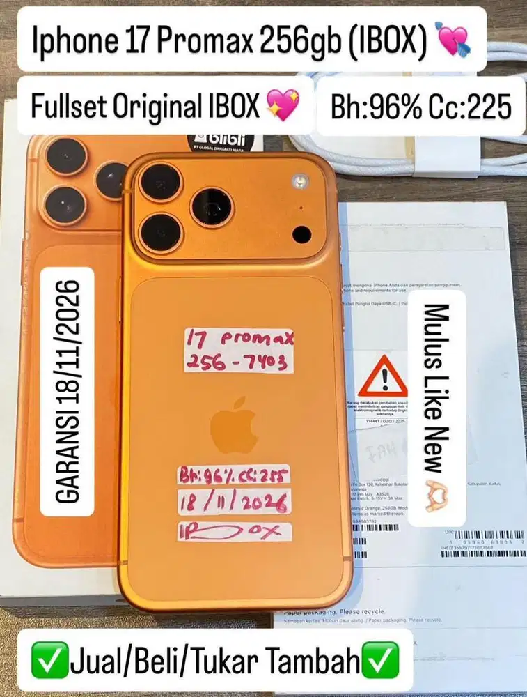 Iphone 17 Promax 256 Gb Cosmic Orange Resmi ibox