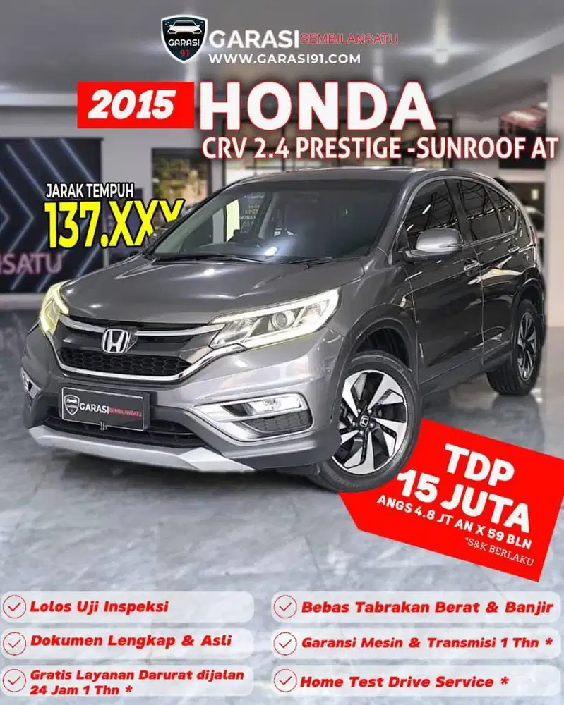 ‼️Pajak Panjang Honda CRV prestige Sunroof AT 2015