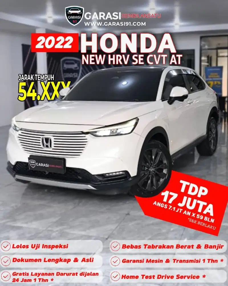 ‼️pajak panjang Honda HRV SE CVT AT 2022 istimewa