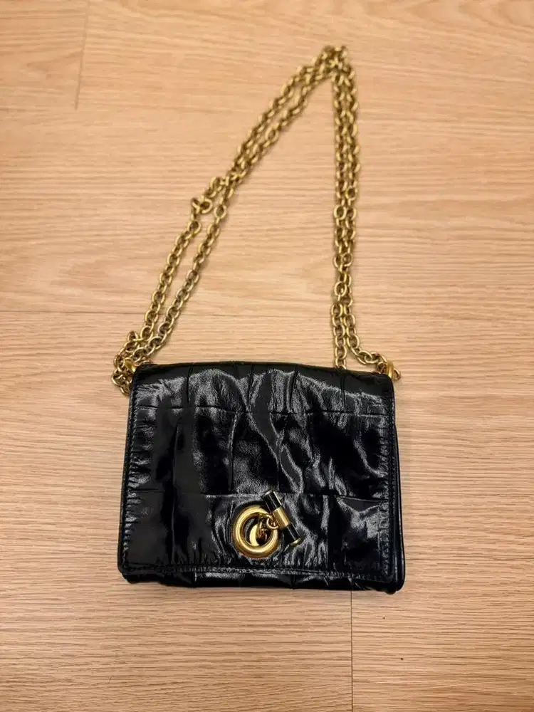 YVES SAINT LAURENT mini square patent leather bag