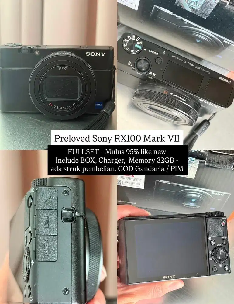 SONY RX100 VII - 95% MULUS PRELOVED KOMPLIT BOX - COD JAKSEL