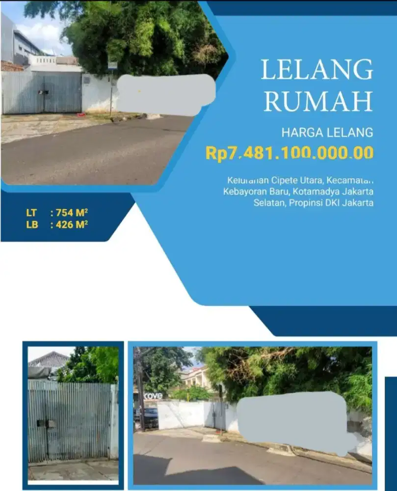 Dijual Rumah Cipete Utara Kebayoran Utara