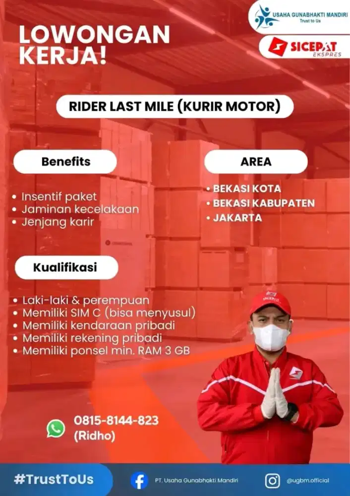 Lowongan kurir motor