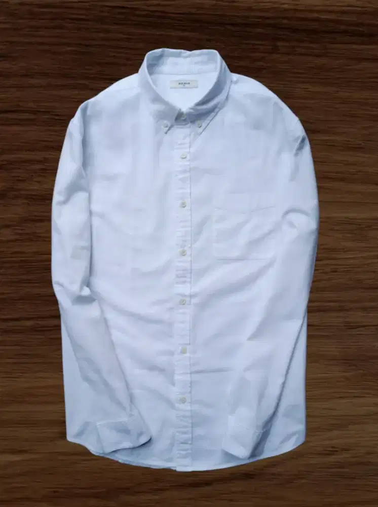 KEMEJA POLHAM PUTIH OXFORD, SIZE : XL TO L ( LD 114-116, P75)