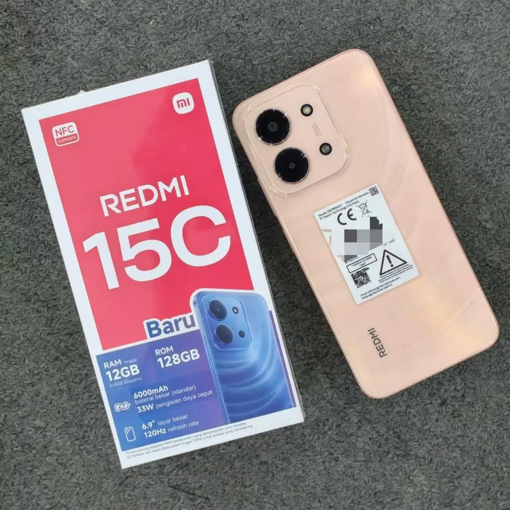 Redmi 15C Ram6/128gb , Baterai 6000mAh , Paling Banyak Dicari
