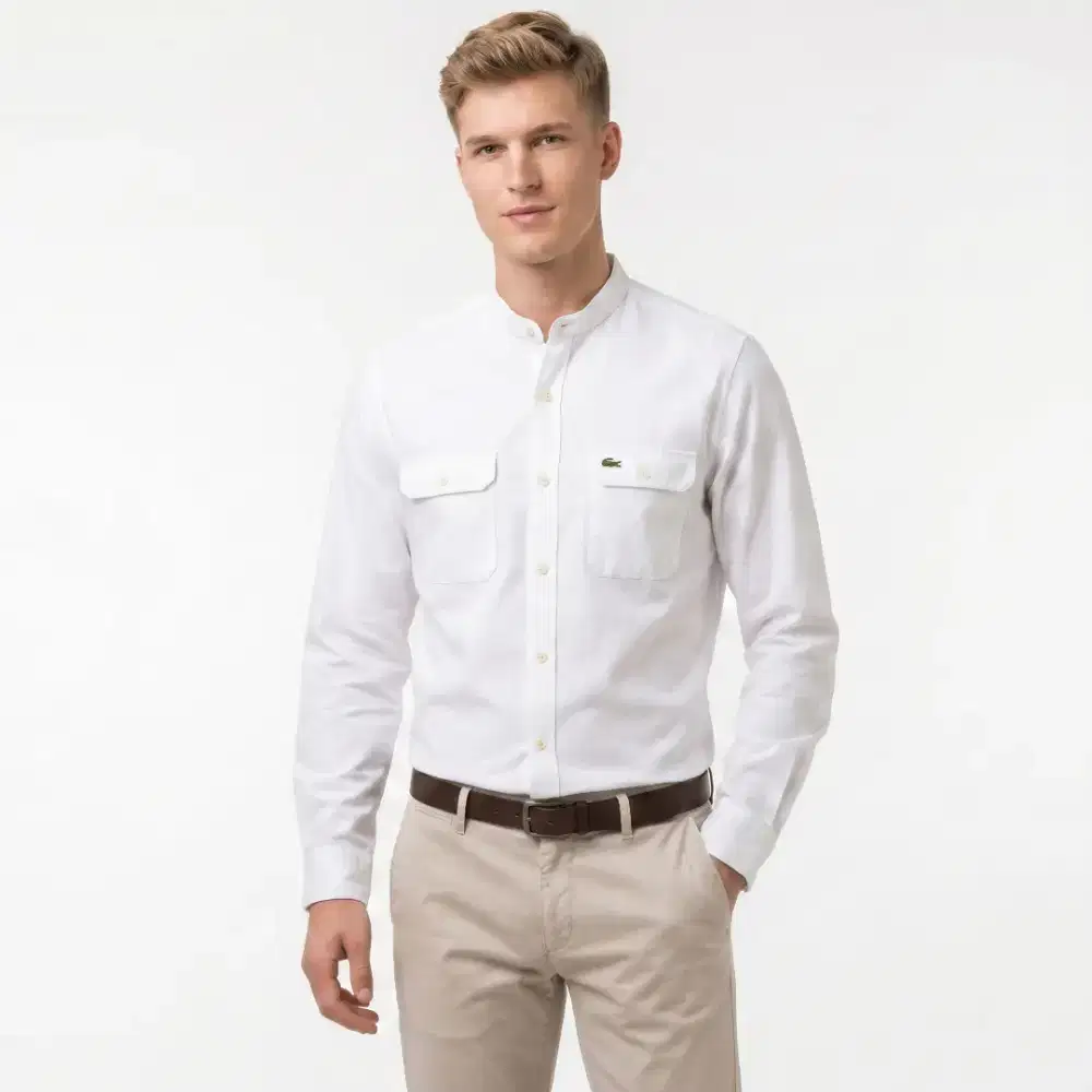 Kemeja Basic Lacoste double pocket Size S