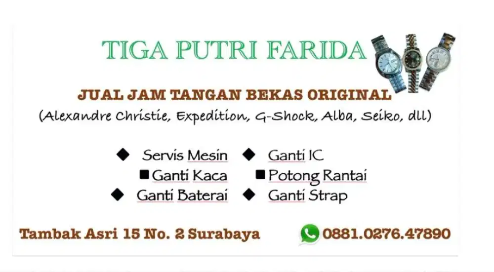 Jam tangan - ganti baterai dan servis