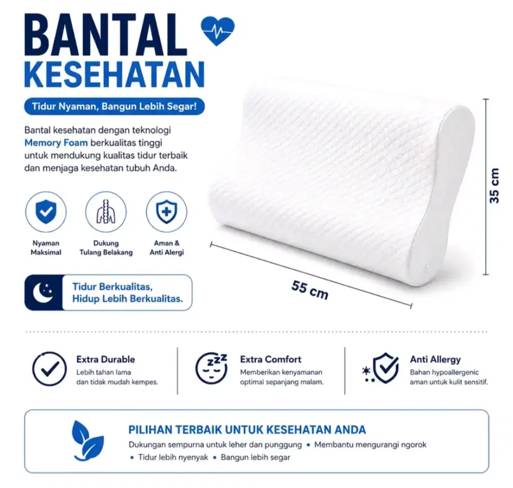 Bantal kesehatan memori Foam/bantal ortopedi