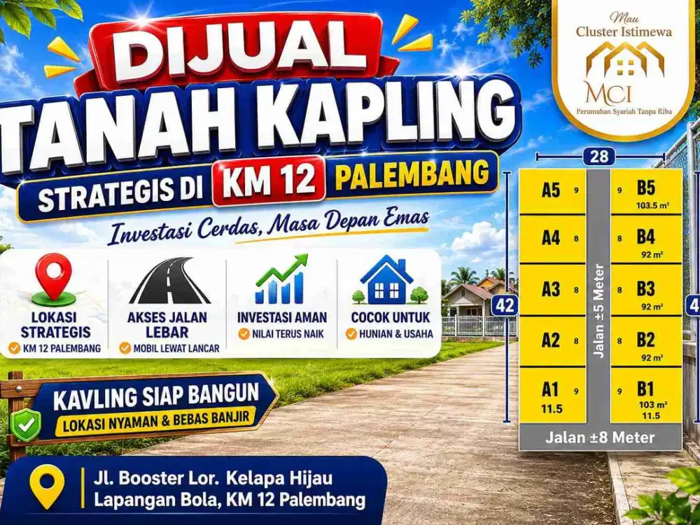 kavling siap bangun tengah kota bisa cicil sampai 1 tahun tanpa bunga