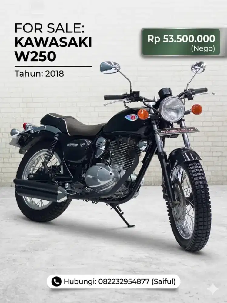 Perfect Condition!!Kawasaki W250cc 2018 Plat Jatim Mulus-Mustika
