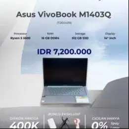 ASUS VIVOBOOK M1403QA RYZEN 5-5000 RAM 16GB SSD 512GB LIKE NEW NOMINUS
