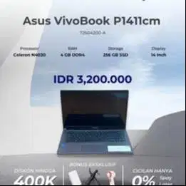 ASUS VIVOBOOK X415MA CELERON N4020 RAM 8GB SSD 256GB