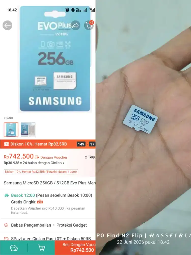 Samsung evoplus 256GB memory card micro SD