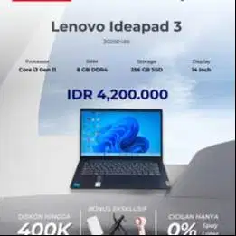 LENOVO IDEAPAD SLIM 3 INTEL CORE I3 GEN 11 RAM 8GB SSD 256GB