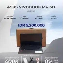 ASUS VIVOBOOK M415D AMD RYZEN 5 3500U | RAM 8/512GB SSD | FULLSET | BC