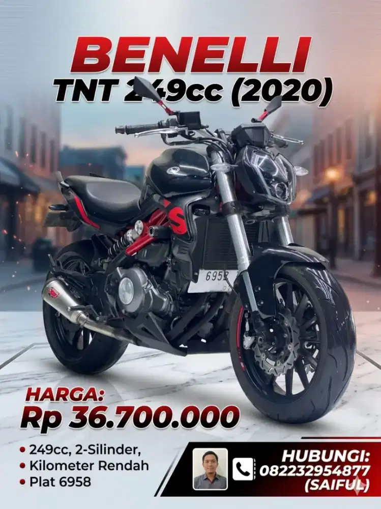 Perfect Condition!!Beneli TNT 249cc 2020 N Asli Black Mulus-Mustika