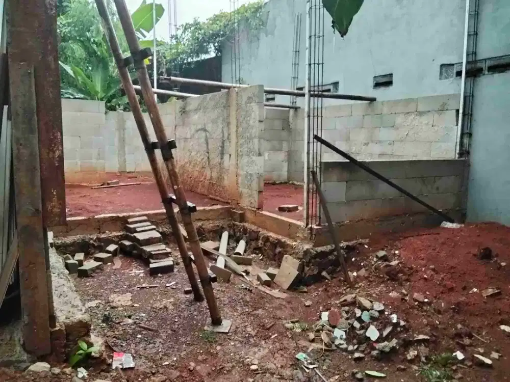 jual  BU tanah 50m sudah di bangun setengah badan di jamin untung