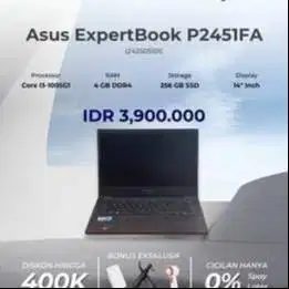 ASUS EXPERBOOK P2451FA CORE I3 GEN 10 RAM 4GB SSD 256GB CEK OUT SEGERA
