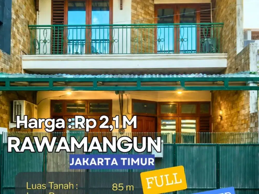DIJUAL CEPAT – Rumah Modern Rawamangun | Full Furnished | Akses 2 Mobil | Siap Huni DA10