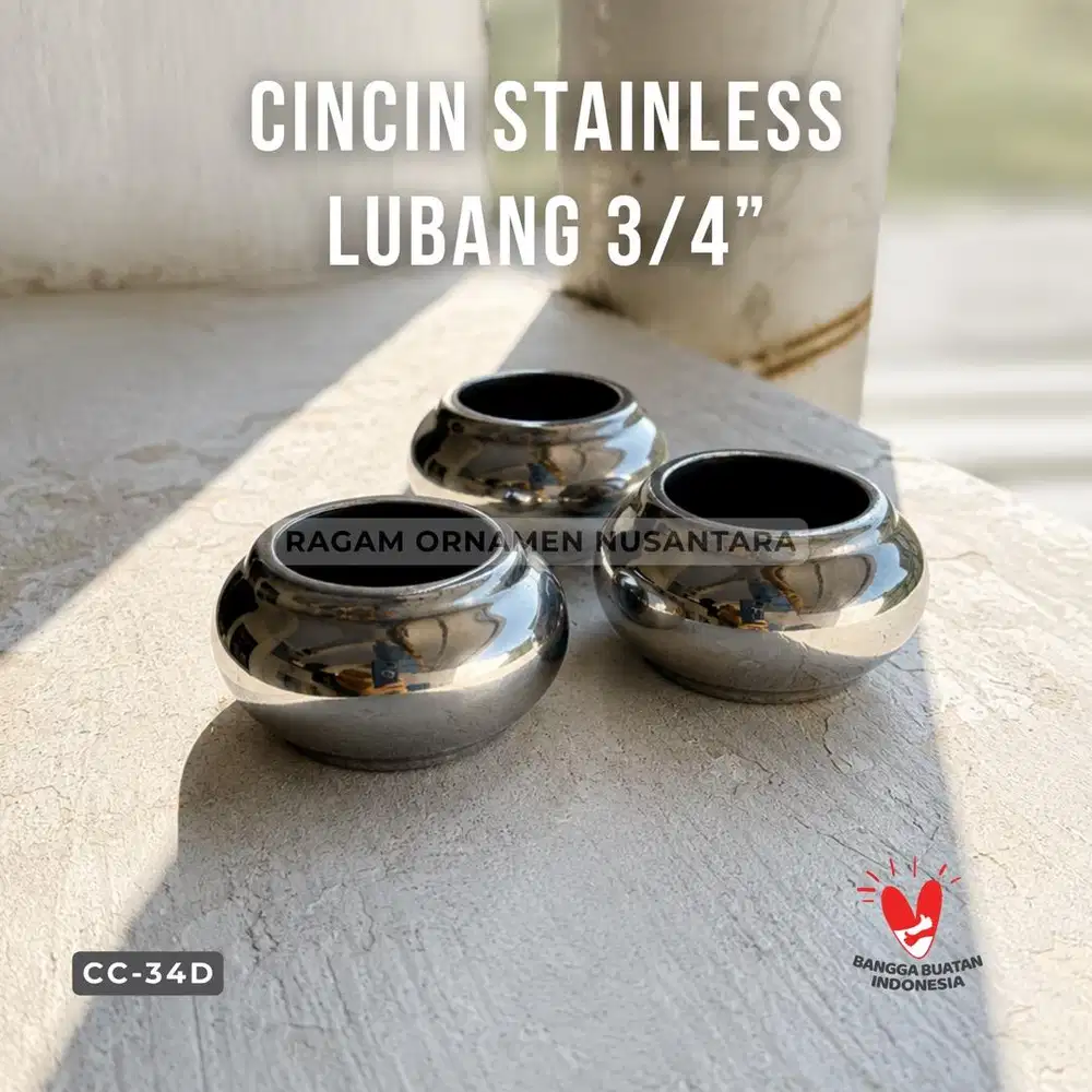Cincin Stainless Steel Ukuran Lubang 3/4 inch