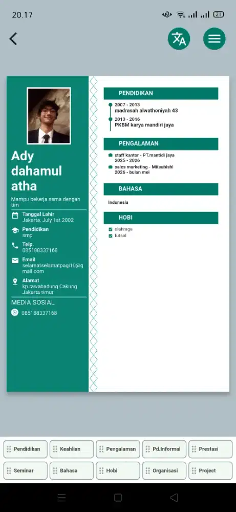 Cari pekerjaan umur saya 23