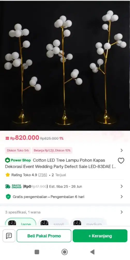 Di jual cepat lampu LED