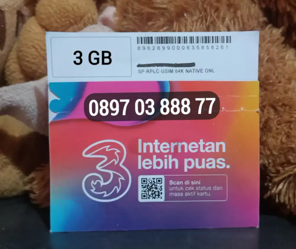 Kartu Tri 11 Digit No Cantik Kuota 3 GB