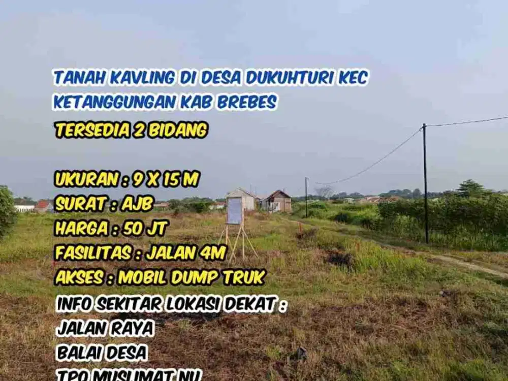 Tanah kavling di desa dukuhturi ketanggungan brebes