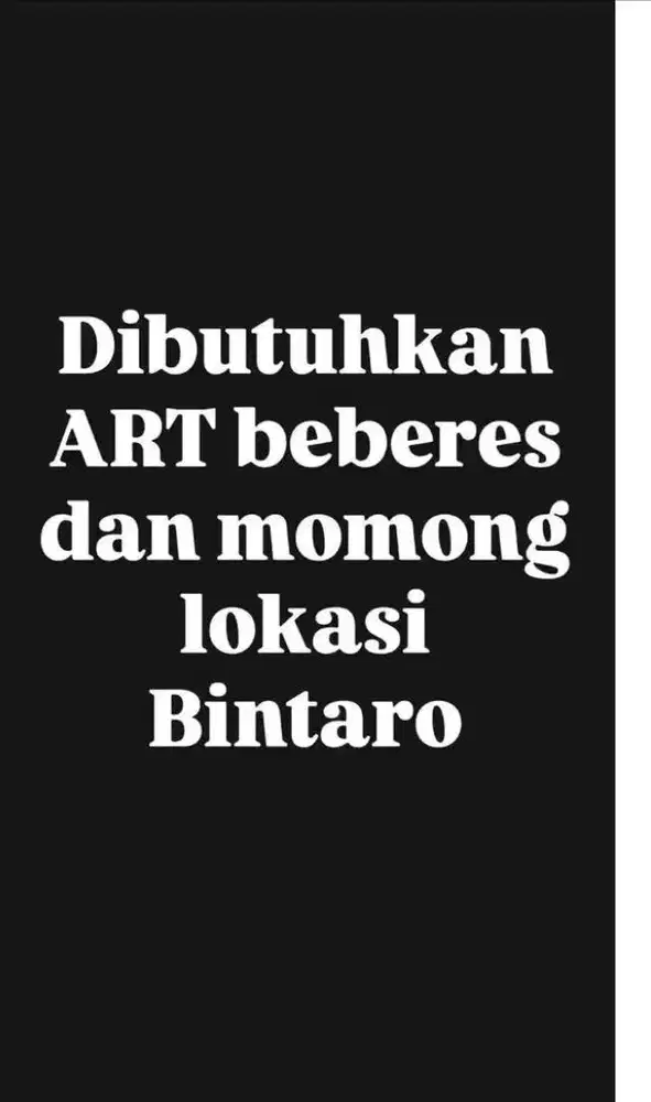 lowongan ART Bintaro