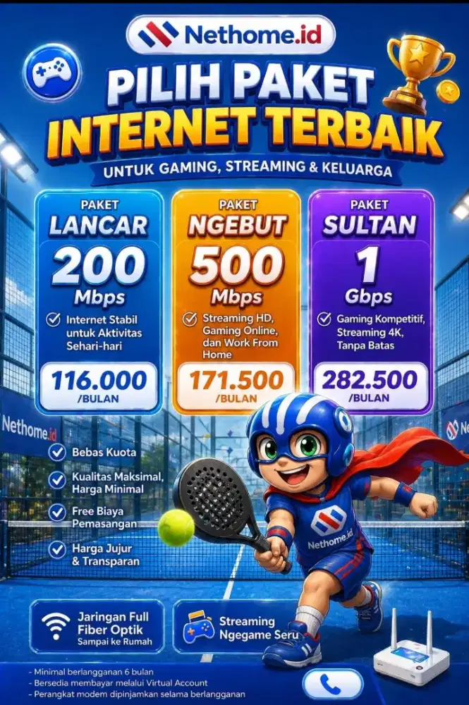 Internet Wifi Cepat Murah Nethome Fiber optik