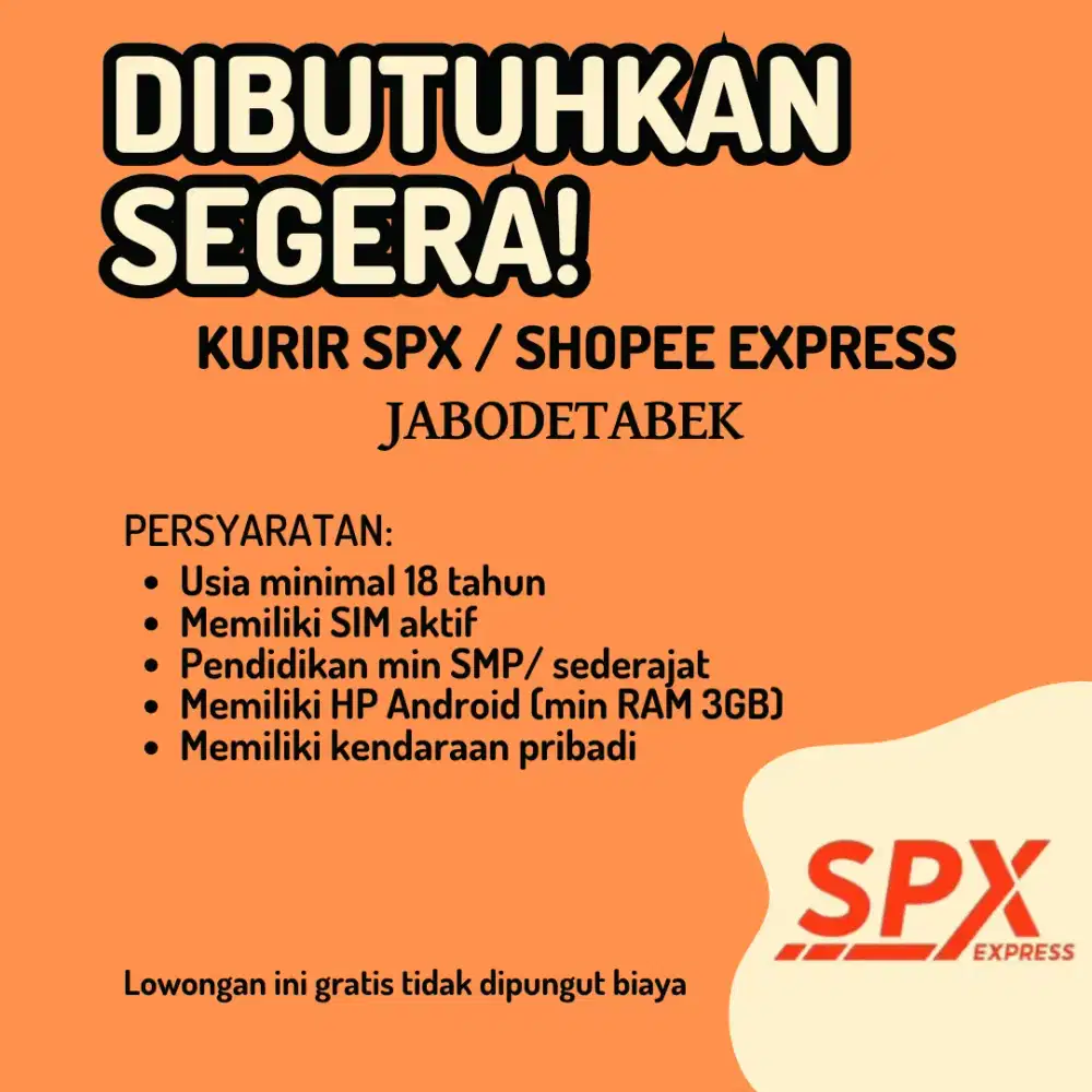 Loker kurir spx Jabodetabek