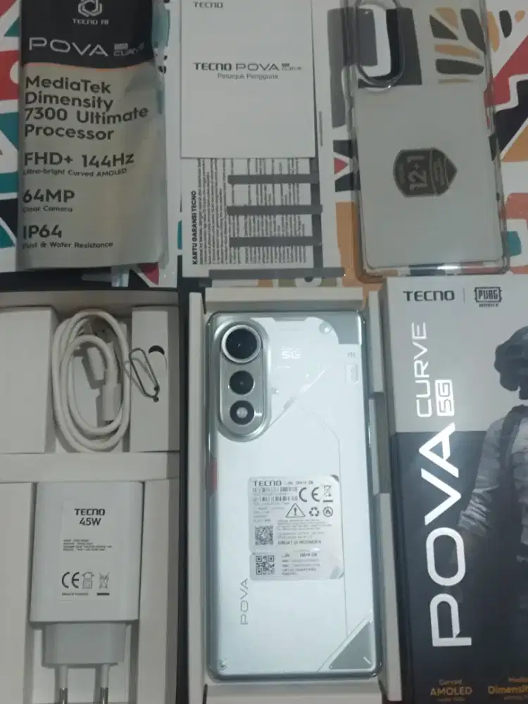 Tecno Pova Curve 5G ram 8/256 fullset ori mulus seperti baru