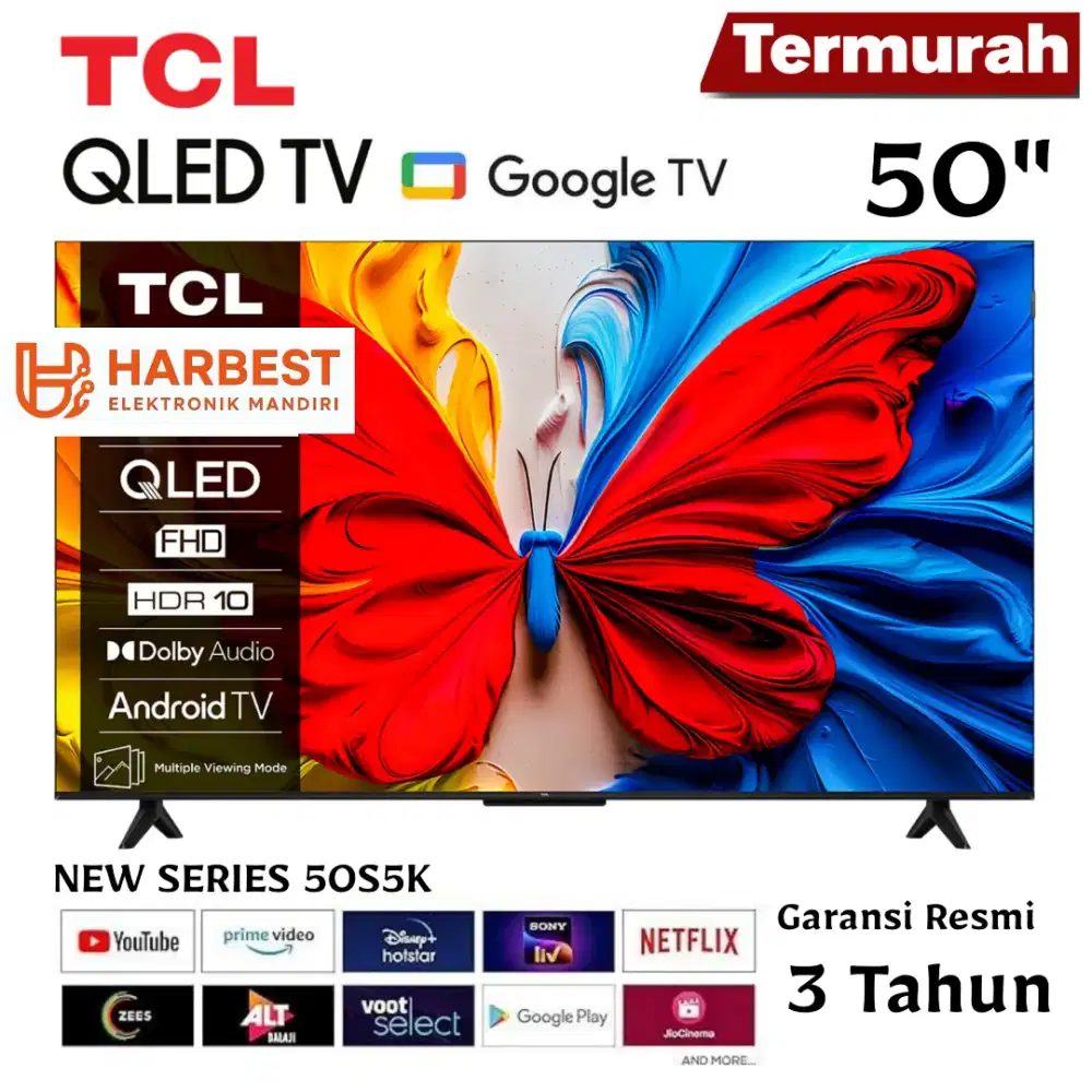 TCL QLED Google TV 50 Dolby Audio FHD HDR10 50S5K NEFLIX YOUTUBE