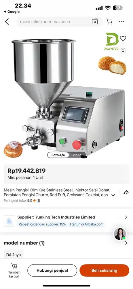 Jual Mesin isi Cream