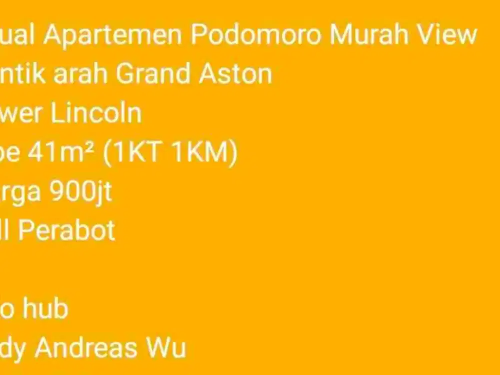 Apartemen Podomoro Murah