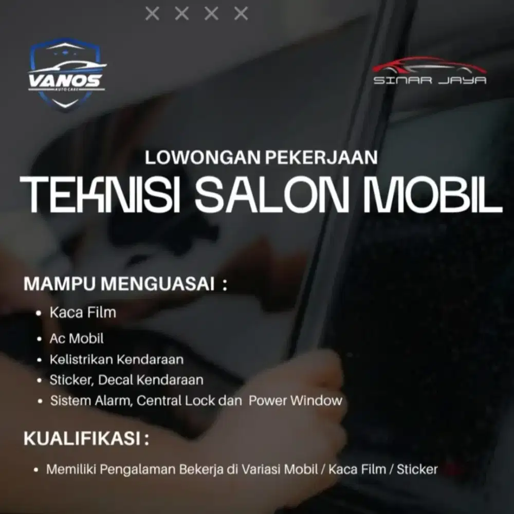 LOKER TEKNISI SALON MOBIL