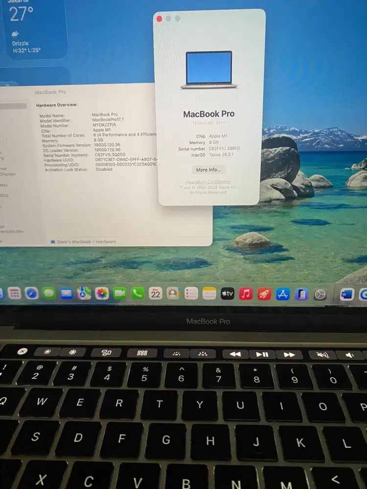 Macbook Pro M1 8/256 gb Silver ex inter